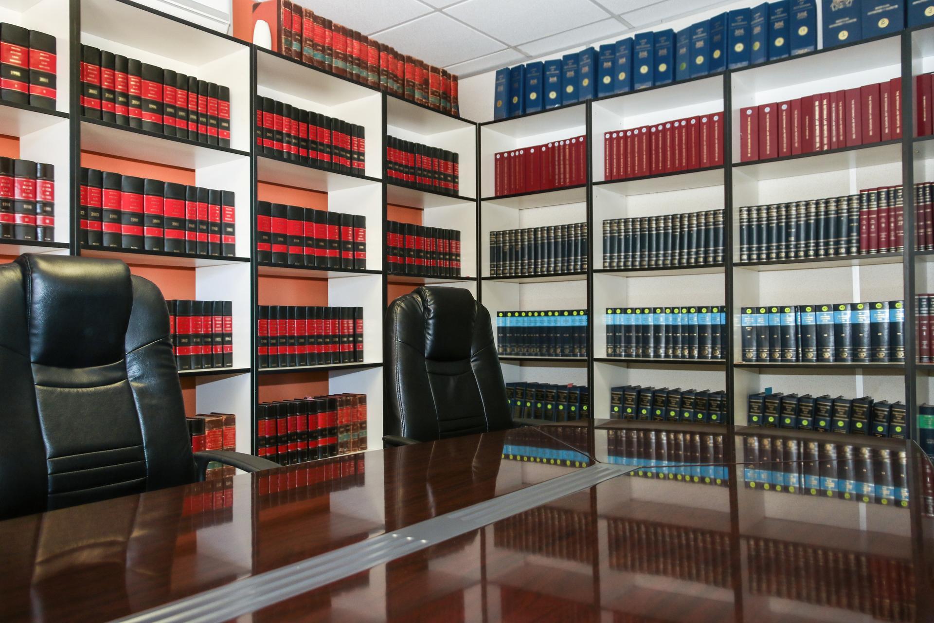 lawyer office full with law books